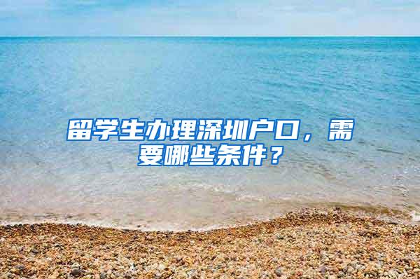 留学生办理深圳户口，需要哪些条件？