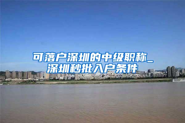 可落户深圳的中级职称_深圳秒批入户条件