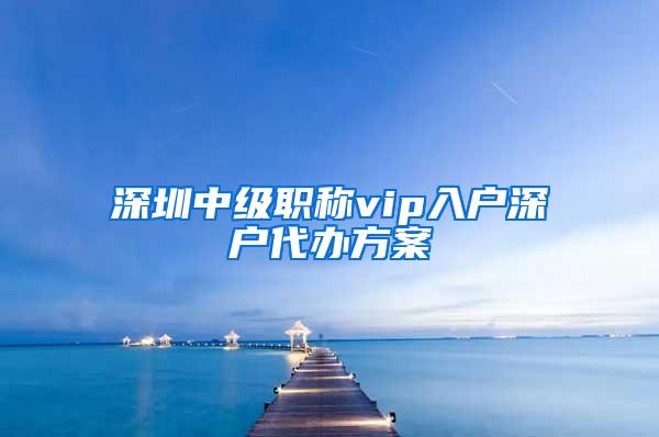 深圳中级职称vip入户深户代办方案