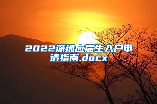 2022深圳应届生入户申请指南.docx