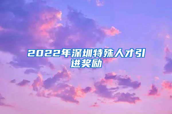 2022年深圳特殊人才引进奖励