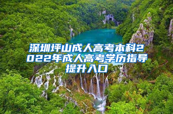 深圳坪山成人高考本科2022年成人高考学历指导提升入口