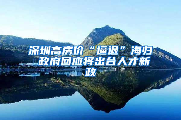 深圳高房价“逼退”海归 政府回应将出台人才新政