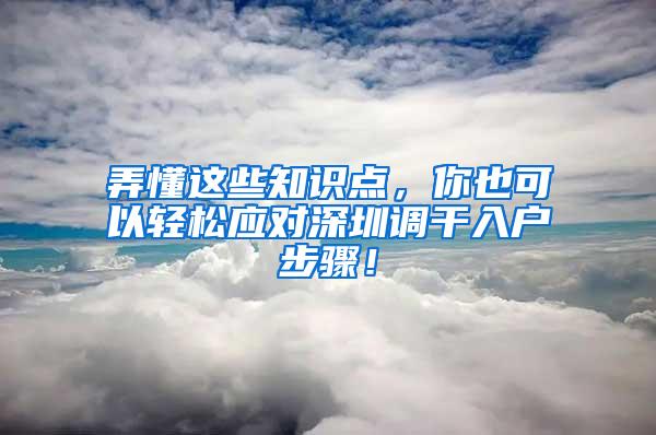 弄懂这些知识点，你也可以轻松应对深圳调干入户步骤！