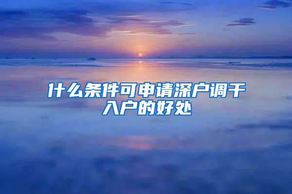 什么条件可申请深户调干入户的好处