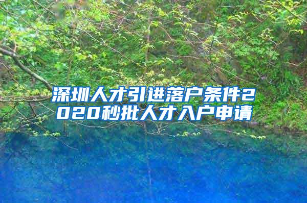 深圳人才引进落户条件2020秒批人才入户申请