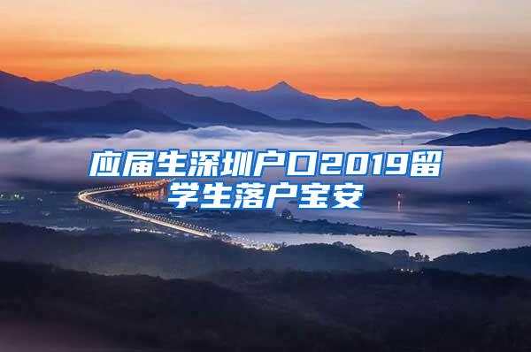 应届生深圳户口2019留学生落户宝安