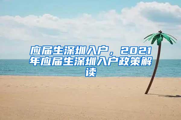 应届生深圳入户，2021年应届生深圳入户政策解读