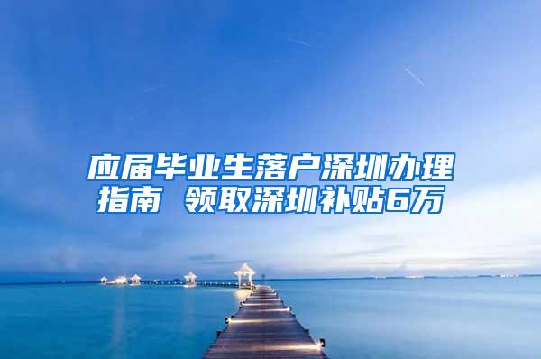 应届毕业生落户深圳办理指南 领取深圳补贴6万