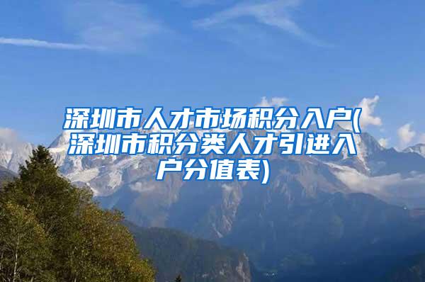 深圳市人才市场积分入户(深圳市积分类人才引进入户分值表)