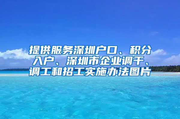 提供服务深圳户口、积分入户、深圳市企业调干、调工和招工实施办法图片