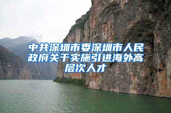 中共深圳市委深圳市人民政府关于实施引进海外高层次人才