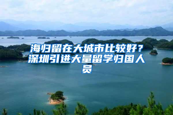 海归留在大城市比较好？深圳引进大量留学归国人员