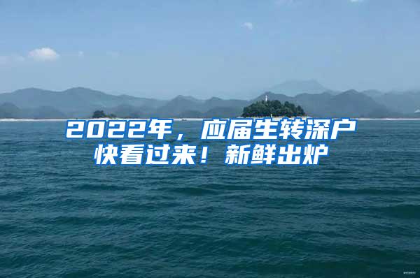 2022年，应届生转深户快看过来！新鲜出炉