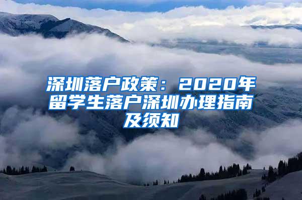 深圳落户政策：2020年留学生落户深圳办理指南及须知