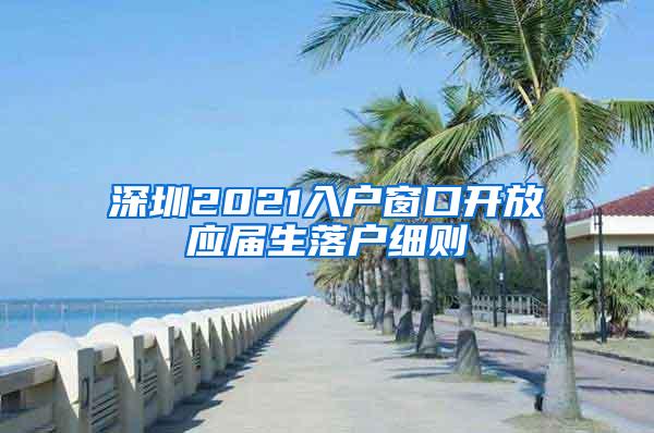 深圳2021入户窗口开放应届生落户细则