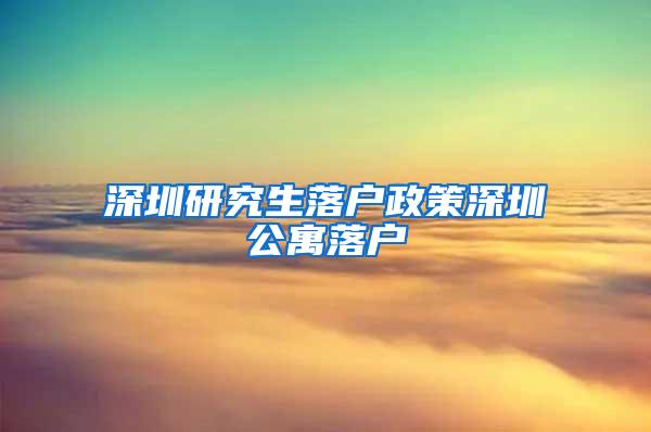 深圳研究生落户政策深圳公寓落户