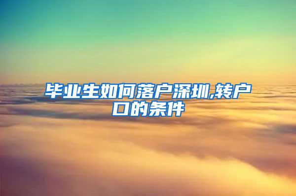 毕业生如何落户深圳,转户口的条件