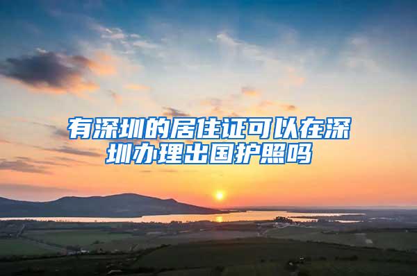 有深圳的居住证可以在深圳办理出国护照吗