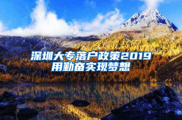 深圳大专落户政策2019用勤奋实现梦想