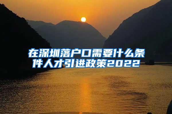 在深圳落户口需要什么条件人才引进政策2022