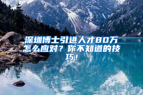 深圳博士引进人才80万怎么应对？你不知道的技巧！