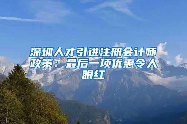 深圳人才引进注册会计师政策：最后一项优惠令人眼红