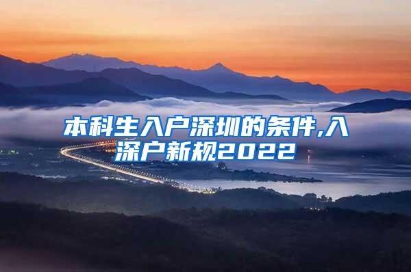 本科生入户深圳的条件,入深户新规2022