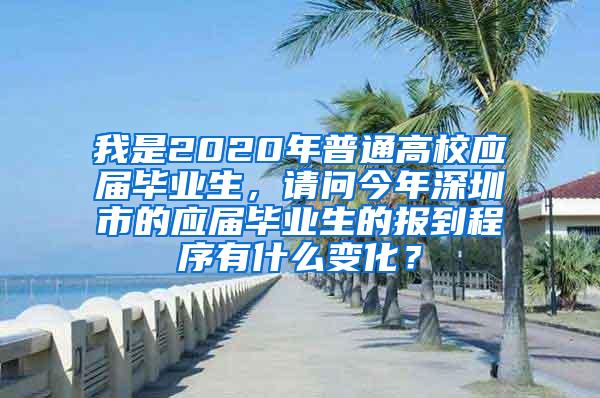 我是2020年普通高校应届毕业生，请问今年深圳市的应届毕业生的报到程序有什么变化？