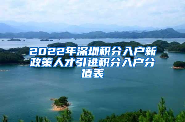 2022年深圳积分入户新政策人才引进积分入户分值表