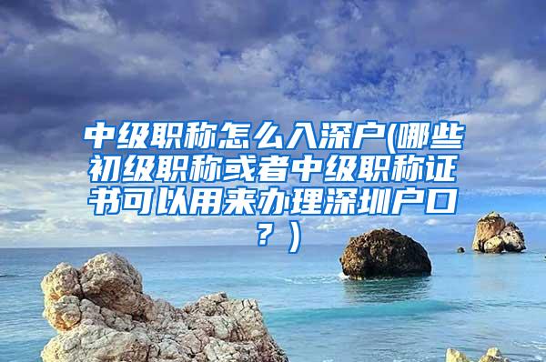 中级职称怎么入深户(哪些初级职称或者中级职称证书可以用来办理深圳户口？)