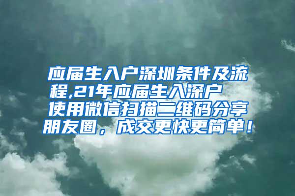 应届生入户深圳条件及流程,21年应届生入深户  使用微信扫描二维码分享朋友圈，成交更快更简单！