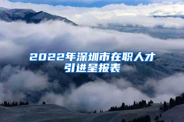 2022年深圳市在职人才引进呈报表