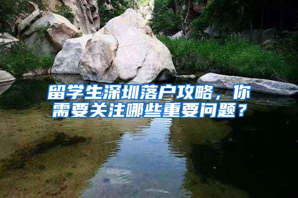 留学生深圳落户攻略，你需要关注哪些重要问题？