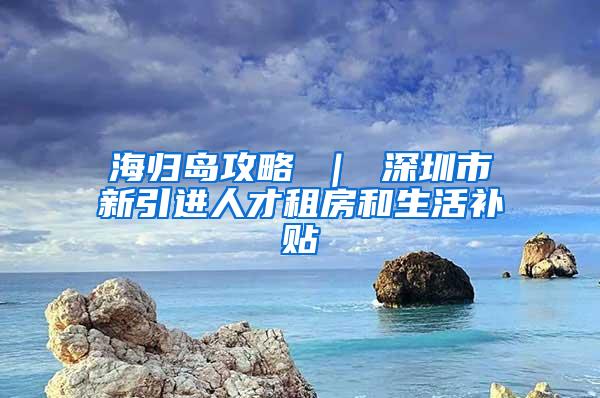 海归岛攻略 ｜ 深圳市新引进人才租房和生活补贴