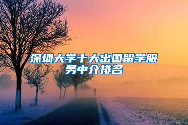 深圳大学十大出国留学服务中介排名