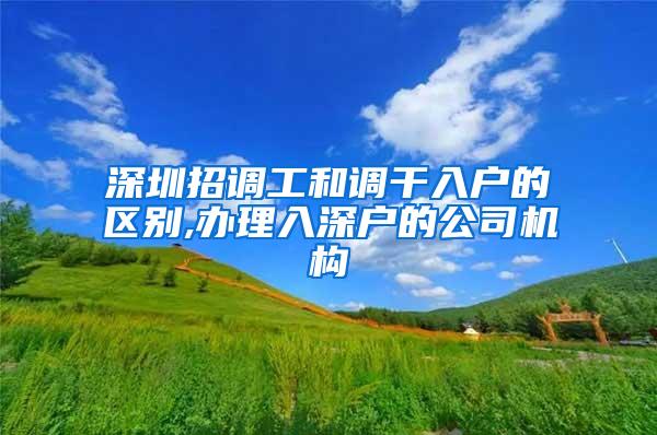 深圳招调工和调干入户的区别,办理入深户的公司机构