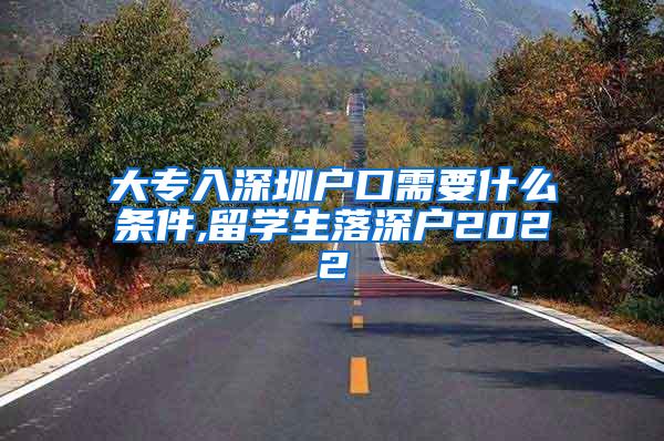 大专入深圳户口需要什么条件,留学生落深户2022