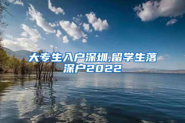 大专生入户深圳,留学生落深户2022