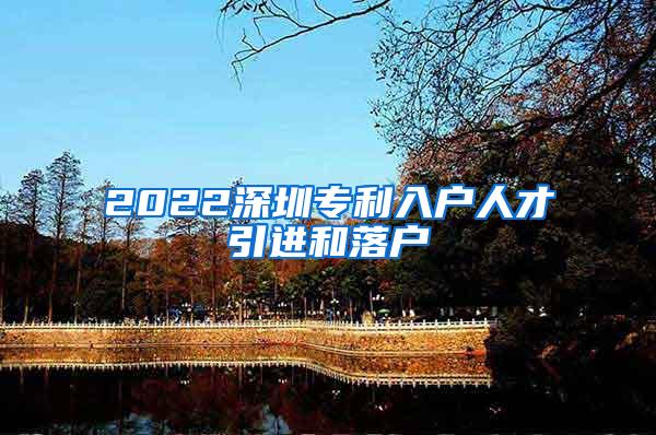 2022深圳专利入户人才引进和落户