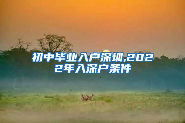 初中毕业入户深圳,2022年入深户条件