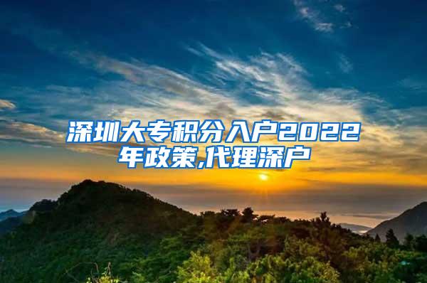 深圳大专积分入户2022年政策,代理深户