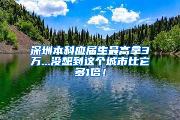 深圳本科应届生最高拿3万...没想到这个城市比它多1倍！