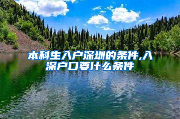 本科生入户深圳的条件,入深户口要什么条件