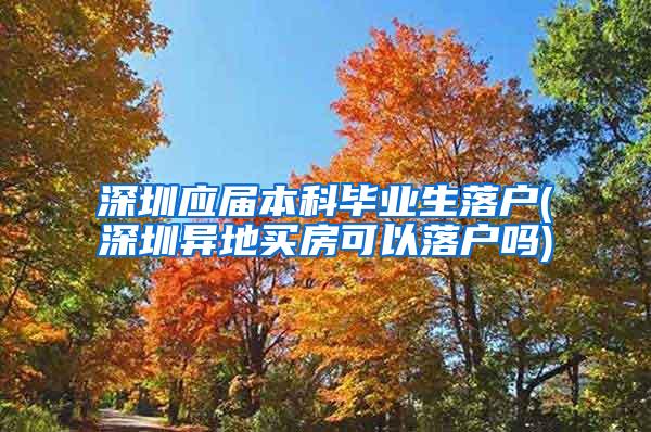 深圳应届本科毕业生落户(深圳异地买房可以落户吗)