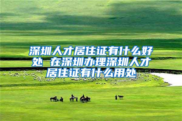 深圳人才居住证有什么好处 在深圳办理深圳人才居住证有什么用处