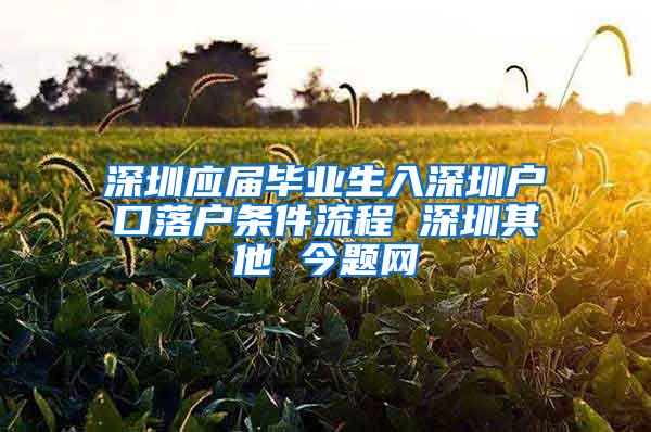 深圳应届毕业生入深圳户口落户条件流程 深圳其他 今题网