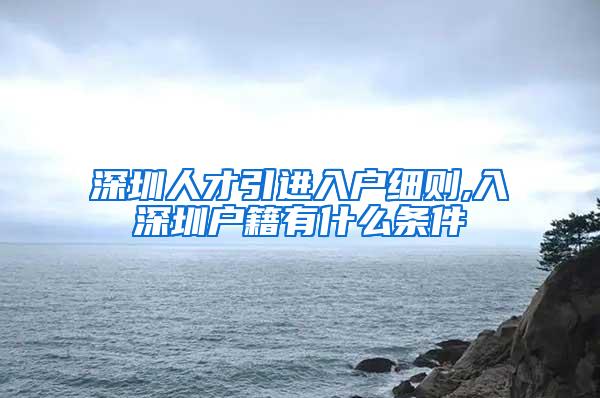 深圳人才引进入户细则,入深圳户籍有什么条件