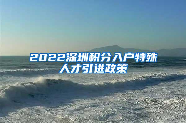 2022深圳积分入户特殊人才引进政策