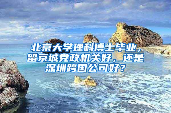 北京大学理科博士毕业，留京城党政机关好，还是深圳跨国公司好？